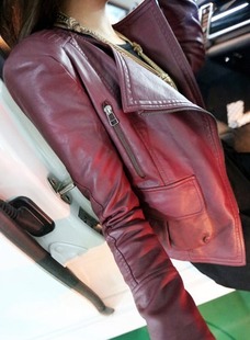 2013秋装新款 女装韩版时尚显瘦女款新品机车皮衣 短款女皮衣外套