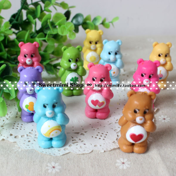 care bear彩虹熊/幸运熊塑胶摆件玩偶玩具10款熊仔