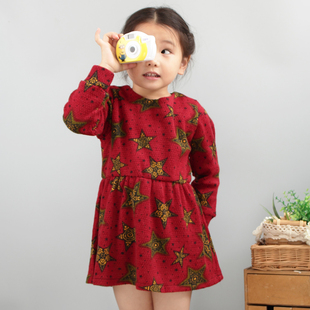 女童韩版星星针织连衣裙时尚甜美舒适