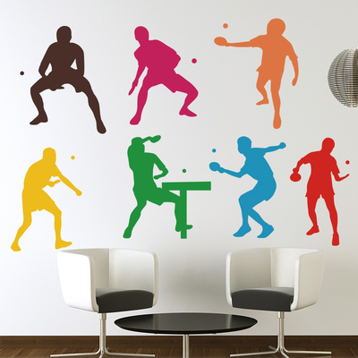 可定制体育运动贴画兵乓球训练培训教室背景墙装饰画个性创意贴纸