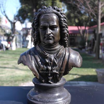 音乐家巴赫铜雕塑头像半身铜像人物摆件工艺礼品艺术家居饰品