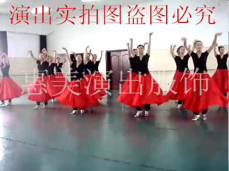 新疆舞练习裙子彝族大摆裙舞蹈演出服维族舞练
