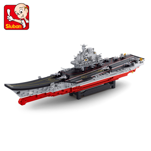 航母玩具积木拼装航空母舰军事模型塑料大号辽宁号送核潜艇
