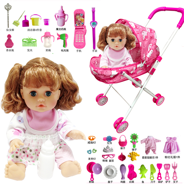 儿童玩具推车 女童女孩过家家玩具 带娃娃手推车玩具