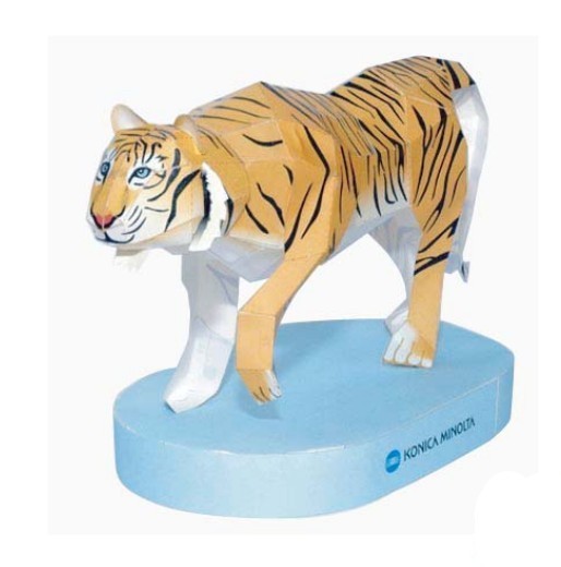 老虎纸模型 diy手工折纸儿童玩具 仿真动物摆件 3d纸模立体模型