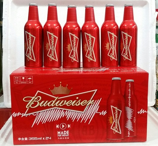 budweiser 铝罐百威啤酒 百威红罐 355ml*24瓶 铝瓶百威啤酒