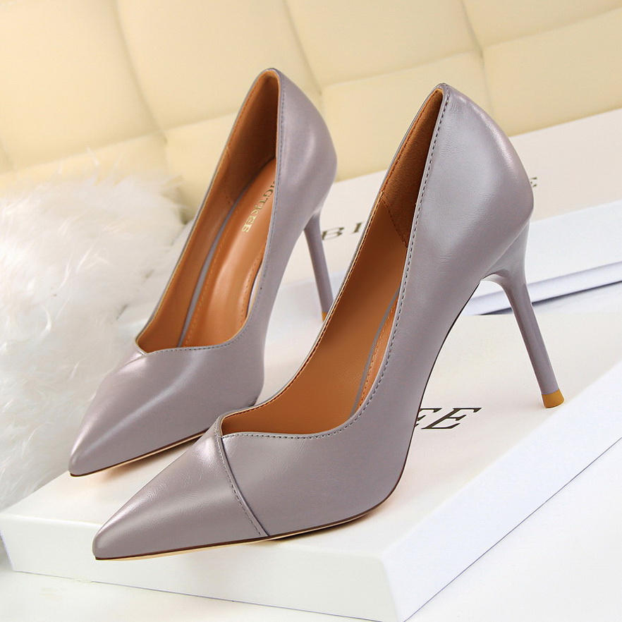 1785-3 han edition fashion show thin contracted professional OL shoes high heel with shallow mouth pointed single shoes 