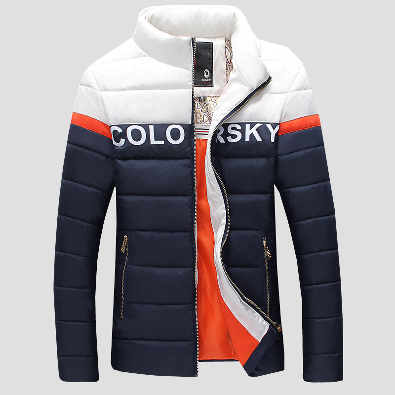 Купить Куртка Утолщение хит Цвет стенд воротник мужской хлопка-ватник ...