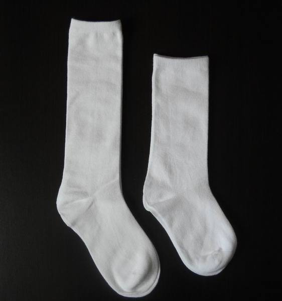 外贸春夏男女童中大童精梳棉纯白中筒袜儿童演出长筒袜子校服袜薄