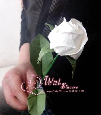 diy折纸玫瑰/卷心玫瑰花成品花枝/情人节/生日礼物/3.5元1朵