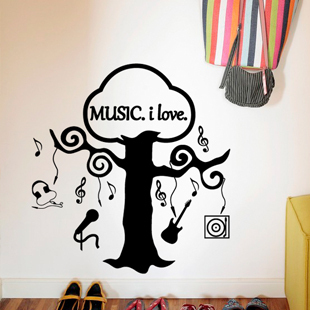创意音乐树音符墙贴 舞蹈房琴行培训学校幼儿园音乐教室布置贴纸