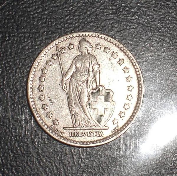 瑞士1878年2法郎银币早期年份稀少 好品特价
