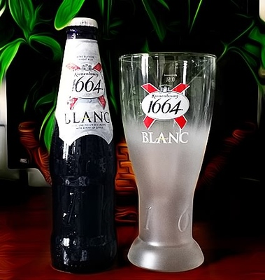 法国进口啤酒杯凯旋1664白啤酒 kronenbourg 蓝瓶专用杯500ml包邮