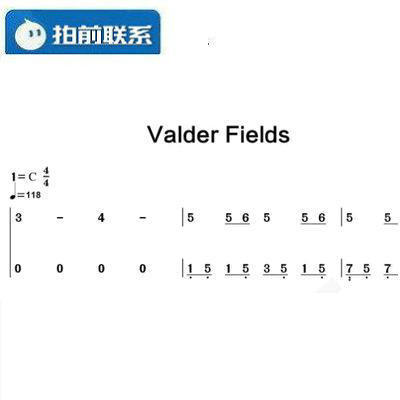 valder fields tamas wells c调经典 有试听 钢琴双手简谱 共5页