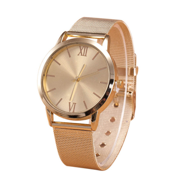 feitong luxury gold watch women full stainless steel mesh ba