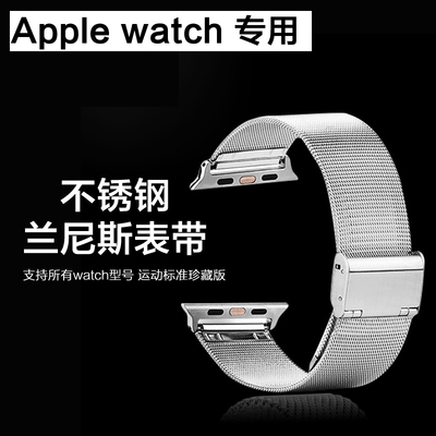 标题优化:Apple Watch不锈钢织网材质米兰尼斯表带 苹果手表iWatch连接器