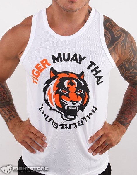 老虎泰拳播求冲膝tiger muay thai速干黑白2色/背心