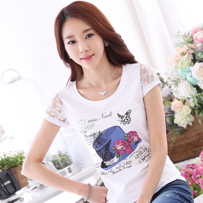 标题优化:2015夏季新款韩版修身纯白色T恤