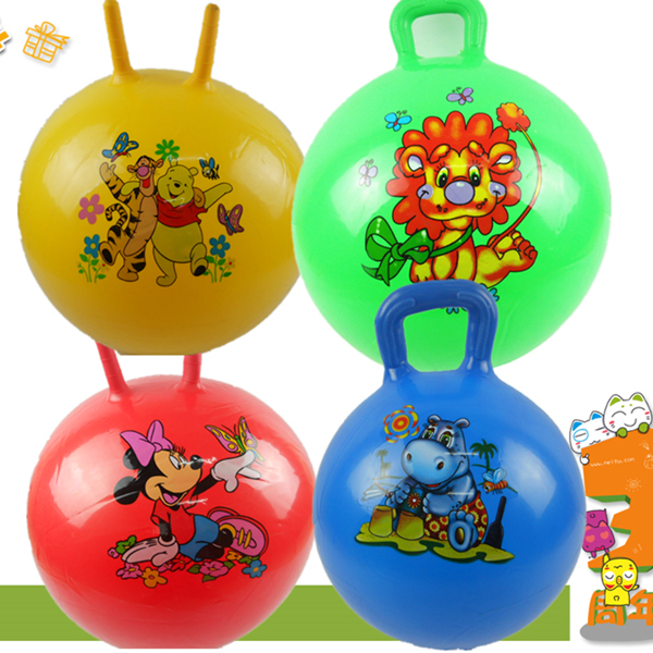 羊角球加厚儿童跳跳球手柄球儿童充气玩具户外游戏跳跃类玩具皮球