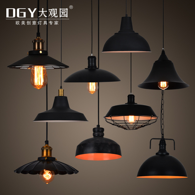 北欧工业风复古铁艺吊灯餐厅灯loft简约咖啡厅过道锅盖罗伯斯吊灯