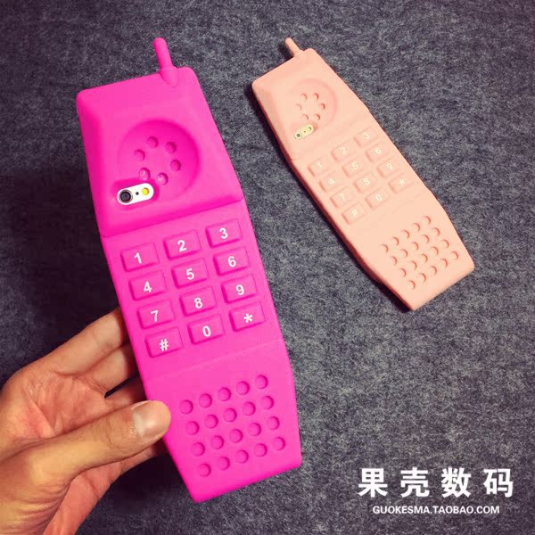 大哥大bb机iphone6手机壳苹果6plus保护套芭比骚粉5s个性矽胶套