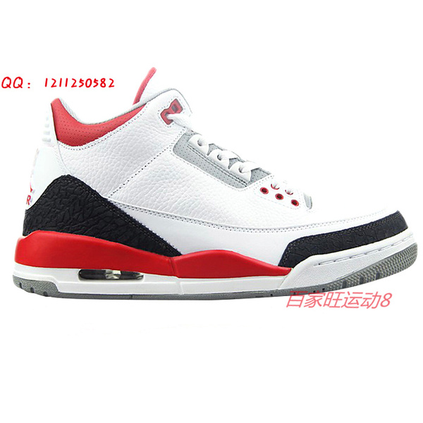 air jordan 3 fire red aj3火焰红 白黑红爆裂篮球鞋