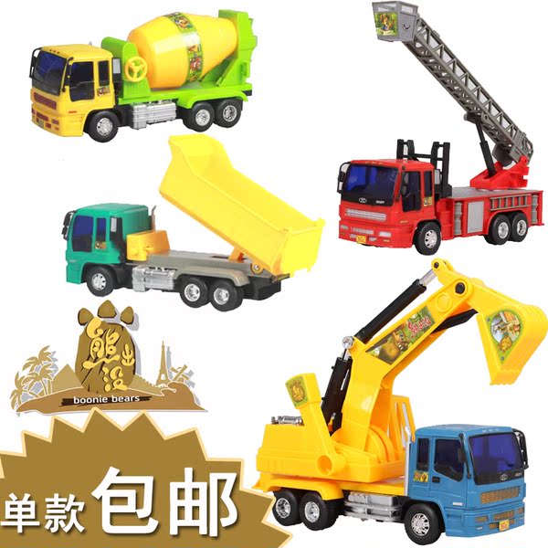 包邮 大号强哥工程车消防车搅拌车挖掘机翻斗车男孩模型儿童玩具