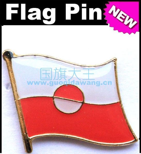 1208 国旗大王专卖 格陵兰岛(丹麦)国旗 徽章 胸针 flag pin