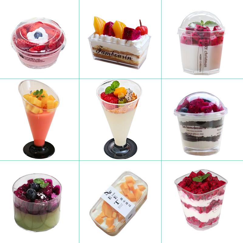 Mousse Cup Disposable Mousse Desser Cup Cup with Lid Yogurt Pudding Cup Tapioca Pudding Cup Transparent Plastic Dessert Cup