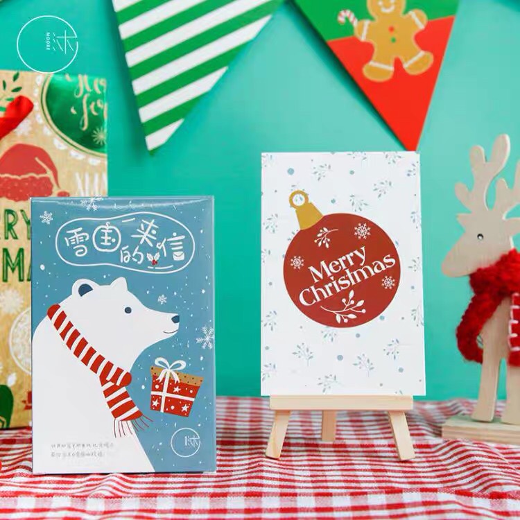 creative christmas santa claus happy white bear postcard card gift decoration