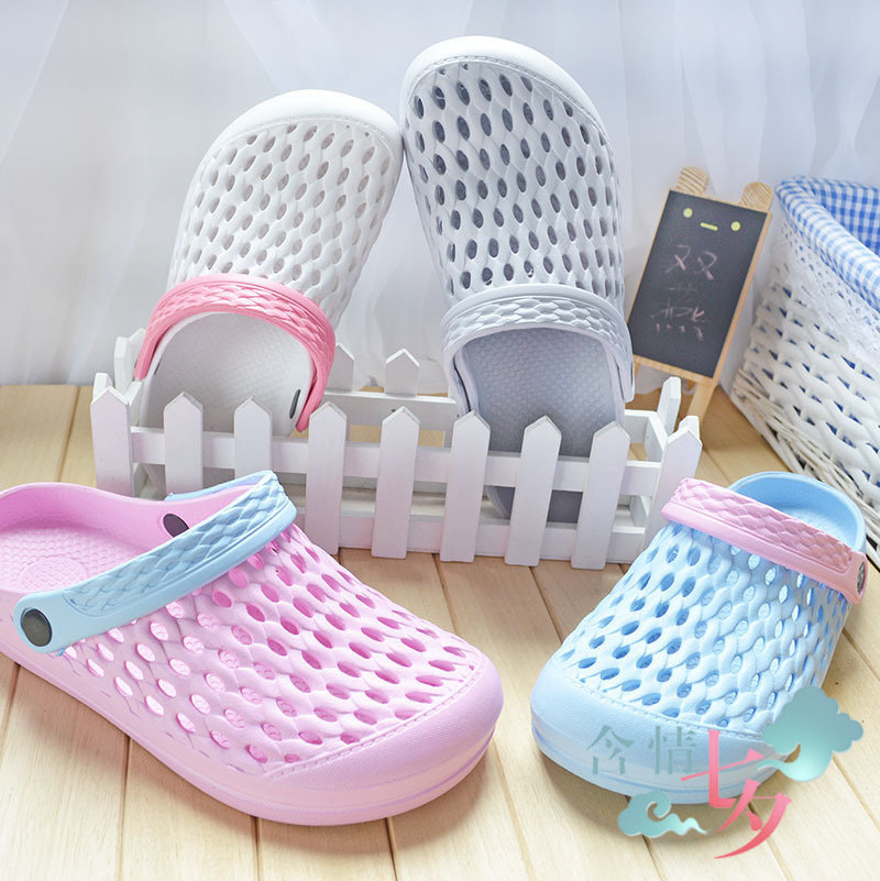 夏款維布倫防水洞洞鞋女休閑塑料涼拖鞋防滑鏤空涼鞋男女沙灘鞋