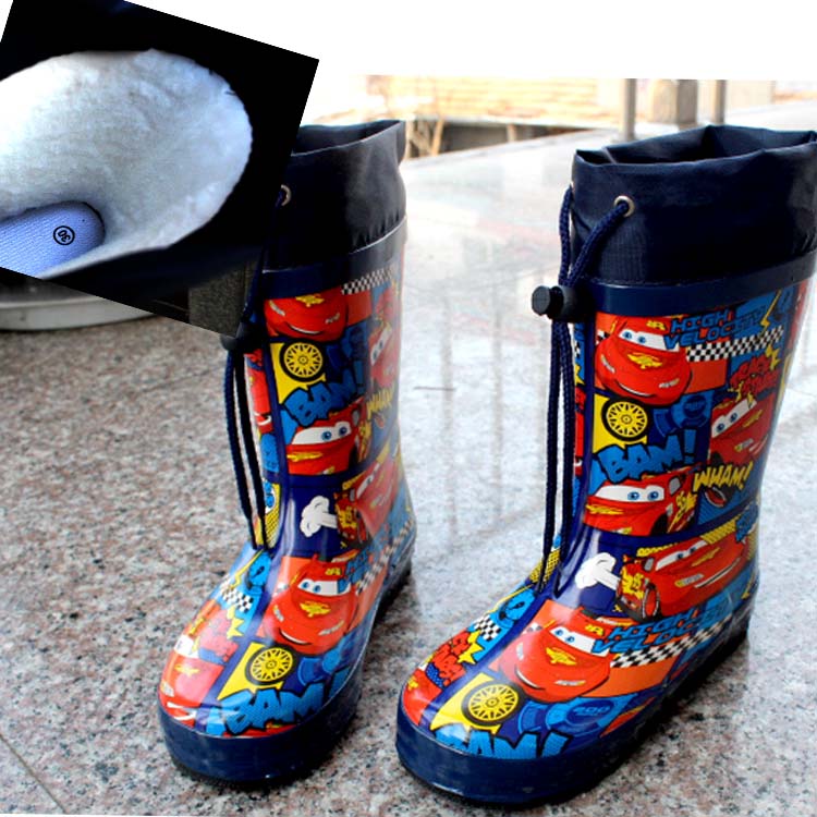 四季皆宜時尚兒童加絨雨鞋男童學生防滑韓版男孩保暖棉雨靴水鞋