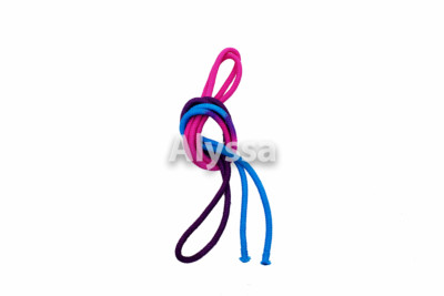 Alyssa专业艺术体操绳／高级麻／多色-蓝+桃粉+紫