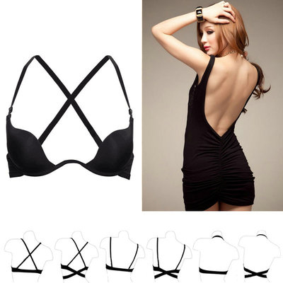 维多利亚唎唎U型无痕聚拢小胸低胸露背女内衣隐形深V美背性感文胸-淘宝网