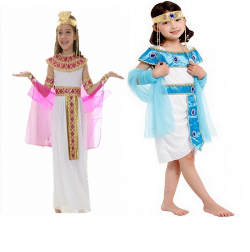 萬聖節演出服兒童化妝舞會服裝 女童埃及艷後女王公主裙皇後服飾