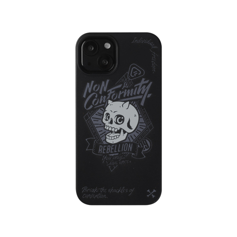 YOLO — FUN Non Conformity Skull Punk Dark Black Matte 15, 14, 13, 12, 11 iPhone Case