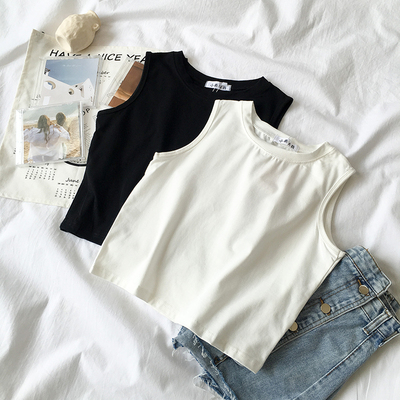 夏装2019新款女装韩版圆领无袖黑色背心女打底百搭纯色秋内搭上衣-淘宝网 夏装2019新款女装韩版圆领无袖黑色背心女打底百搭纯色秋内搭上衣-淘宝网