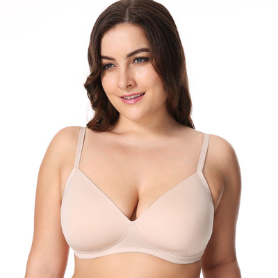 艾蓝光面无钢圈文胸薄款舒适睡眠薄模杯胸罩少女内衣大码大罩杯-淘宝网