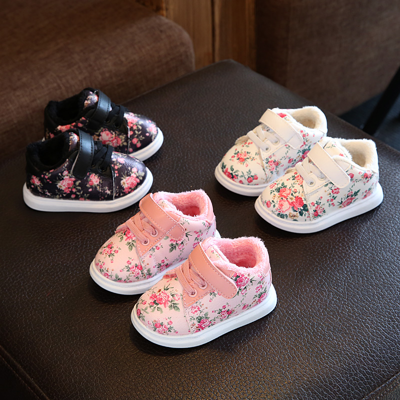 嬰兒鞋童鞋一歲半女寶寶秋鼕鞋子0-1-3歲2棉鞋女童軟底皮鞋學步鞋