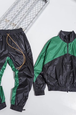 19ss 秋季新品日系套装拼接运动休闲套装40D高强度聚酰胺