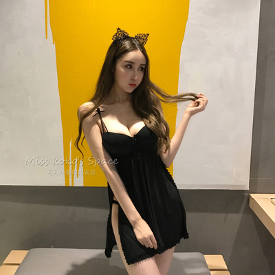性感吊带公主睡衣短裙少女清纯透明蕾丝薄纱情趣内衣夜火激情套装-淘宝网