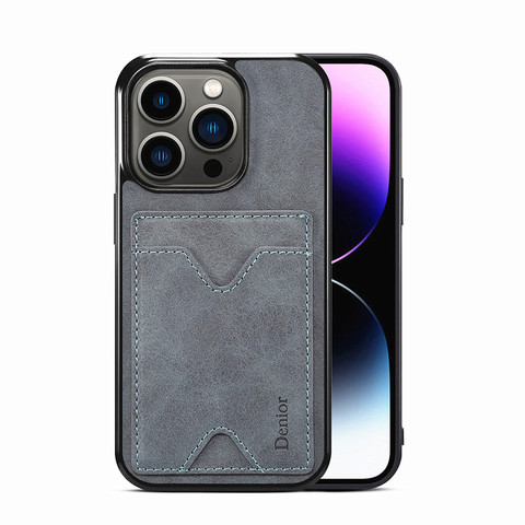Gray — Creative Kickstand Folding Stand Soft Business Minimal 15, 15 Plus, 15 Pro, 15 Pro Max iPhone Case