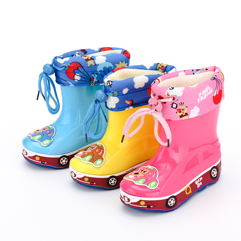 兒童雨鞋女童雨靴男童防滑小童寶寶雨鞋加絨保暖中筒水鞋2-3-4歲