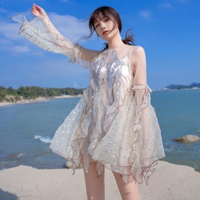 海边度假连衣裙三亚旅游海岛裙小个子超仙沙滩裙超仙喇叭袖连体裤-淘宝网 海边度假连衣裙三亚旅游海岛裙小个子超仙沙滩裙超仙喇叭袖连体裤-淘宝网