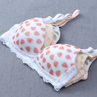 日系超薄款无痕内衣套装女无钢圈学生高中少女文胸聚拢三角杯胸罩-淘宝网