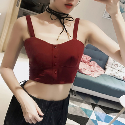 XMZLADY新款纽扣抹胸裹胸紧身露脐短款无袖露肩吊带背心打底上衣-淘宝网 XMZLADY新款纽扣抹胸裹胸紧身露脐短款无袖露肩吊带背心打底上衣-淘宝网