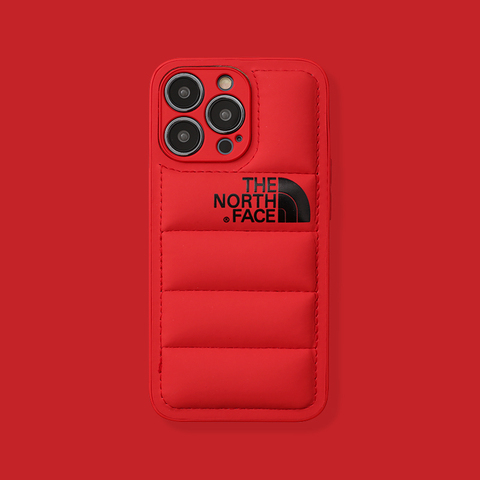 Red — The North Face Puffy Puffer Down Jacket New IiPhone 15, 14, 13, 12 iPhone Case