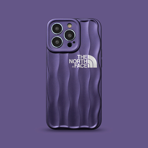 Purple — New The North Face Ribbed Stripes 14, 13, 12 iPhone Case
