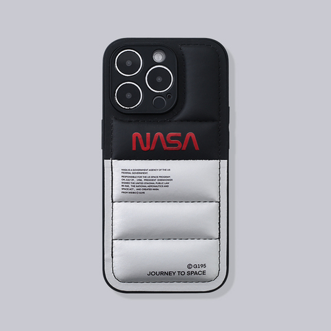 Silver — NASA Puffy Puffer Down Jacket 15, 14, 13, 12, 11 iPhone Case