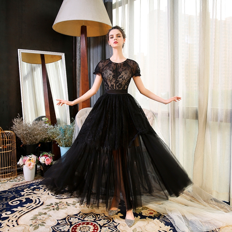 robe de soirée jupe féminine 2019 nouveau mode de banquet longue noire sexy élégant digne ambiance était mince, vêtements de demoiselle d'honneur robe de soirée jupe féminine 2019 nouveau mode de banquet longue noire sexy élégant digne ambiance était mince, vêtements de demoiselle d'honneur